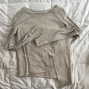 Light Grey Frank + Eileen Asymmetrical Long Sleeve Top